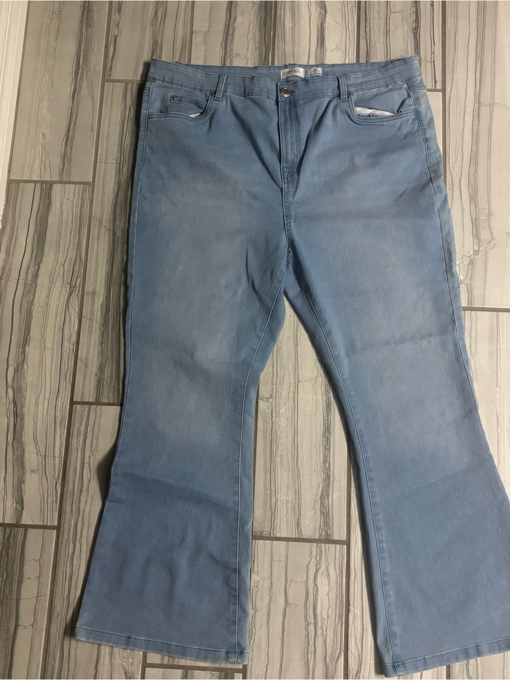 Serra Light Blue Flare Jeans - Wide Leg